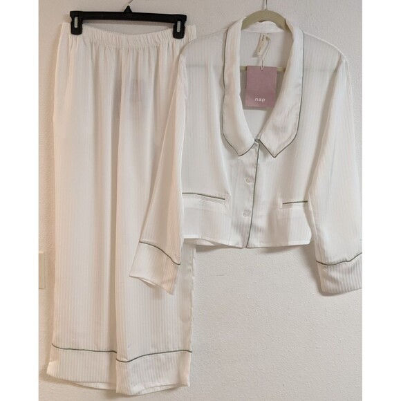 NWT~Women's NAP LOUNGEWEAR "The Lazy Cat" Pj Set In White Size Large NEW! - Picture 2 of 16